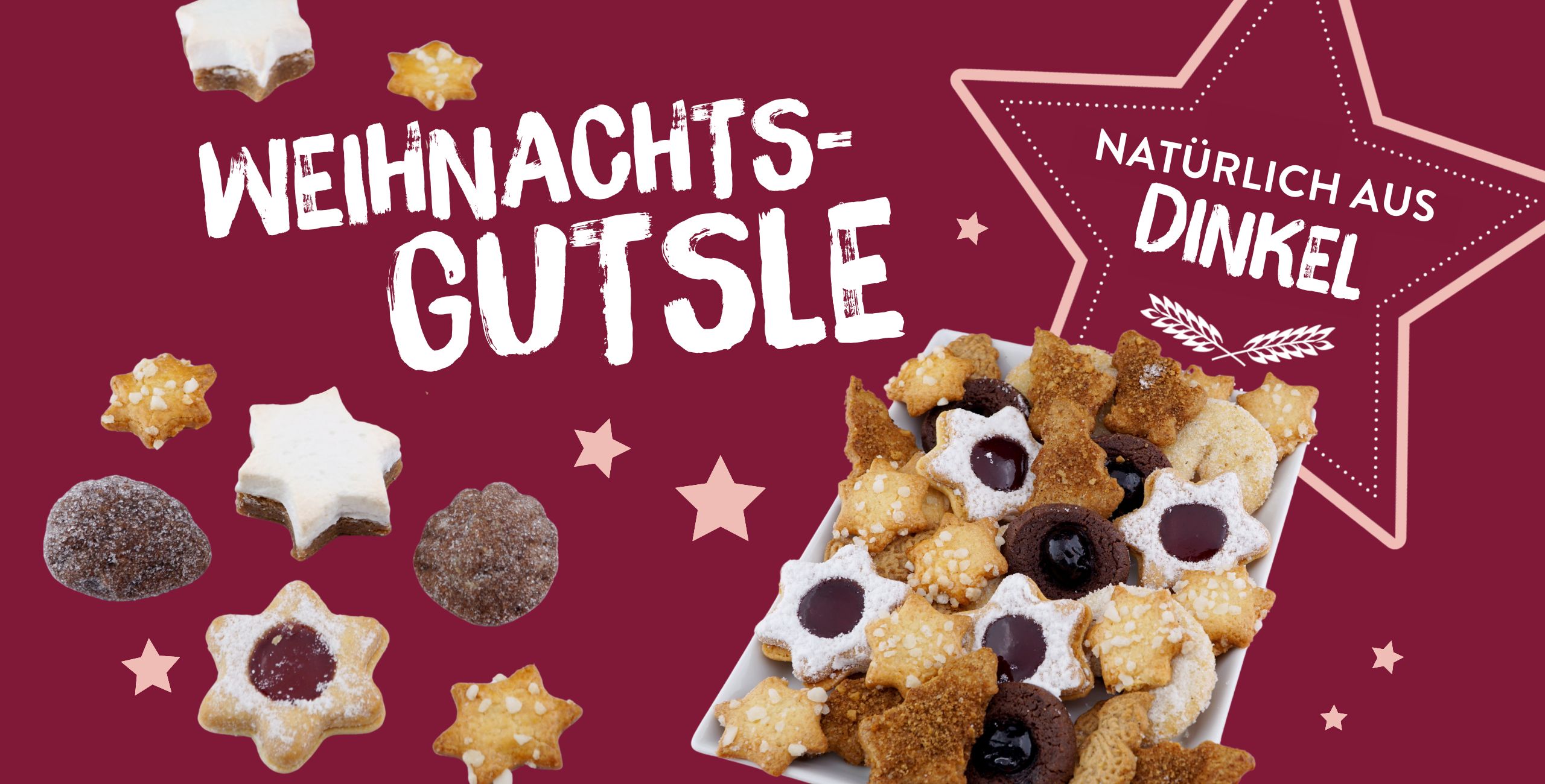 Weihnachts-Gutsle, natürlich aus Dinkel